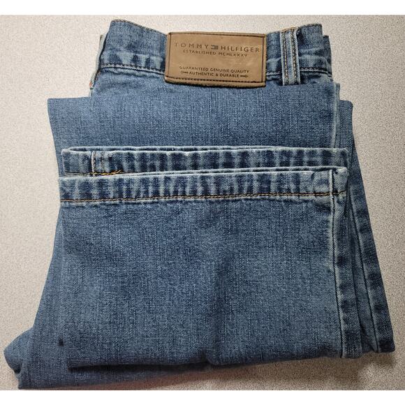 Tommy Hilfiger Blue Cropped Low Rise Denim Jeans 6 Lightweight Soft Straight Leg - Picture 6 of 7